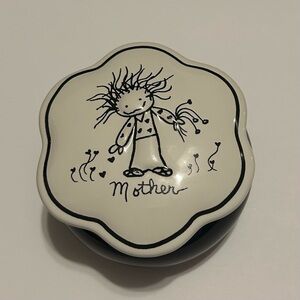 Children of the Inner Light Mother Trinket Box Mothers Day Gift Black and White